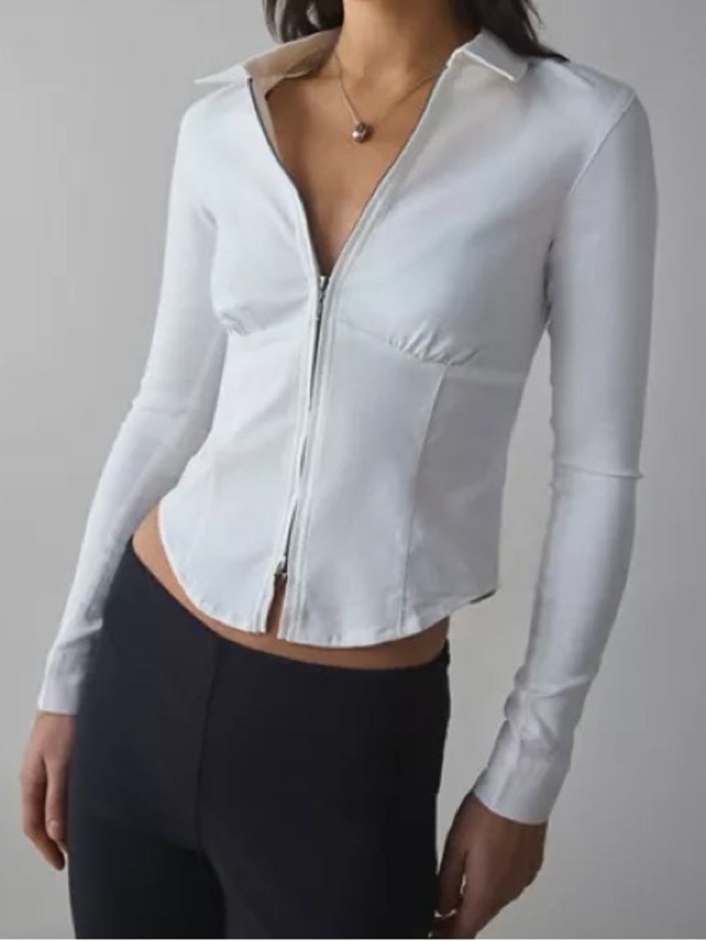 Urban Outfitters BDG White Zip-Up Corset Top XS NWOT